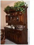 Dark Pine Hutch/Server - very sturdy, quality piece