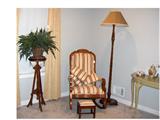 Asthetic Movement Plant Stand, Oak Rocker w/ matching foot stool,Walnut Floor Lamp
