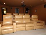 Leather home theater leather seats, 6 chairs & 1 love seat