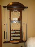 Rack with cues, etc. goes with pool table