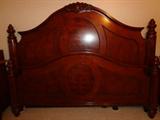 king size mahogany bed with side rails