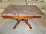 Eastlake style coffee table with marble top