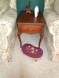 Needlepoint foot stool, Mersman end table