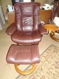 1 of 2 ekornes weightless recliner with ottoman