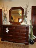 Hooker marble top dresser, mirror