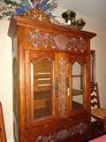 Close up of carving of Lexington China cupboard