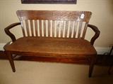 Tiger oak hall bench