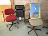 Misc. office chairs, electronics