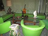 Mod Fab-O Set, 70's ceramic Elephant Stands, Hofner Cherry Acoustic Guitar