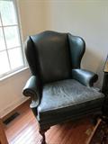 Ethan Allen Leather Wing chair