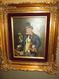 # 10 Richter - Man Playing Chess - Oil on Canvas - 10" X 12"