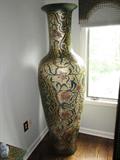 # 30 - High Relief Cast Metal Urn - 6 Feet High