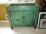 #67 Lancaster County Primitive Dry Sink - Original Milk Paint-
36" X 33h X 17D