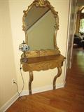 French Console Table & Mirror, purchased at the People's Store