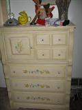 Four piece Country French flowered Bedroom Set, pictured is the tall dresser.
