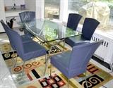 Dinette with 6 Chairs and Area Rug