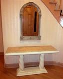 Console/Sofa Table by Century, ash veneer with stone top
