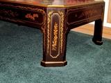 Oriental black lacquer coffee table from Plunketts.  Decorated with scenes, flowers, birds, etc.