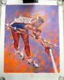 Aldo Luongo (signed and numbered) limited edition serigraph,  "High Flyer," commissioned by the USA Olympics 