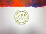 Aldo Luongo (signed and numbered) limited edition serigraph,  "High Flyer," commissioned by the USA Olympics 