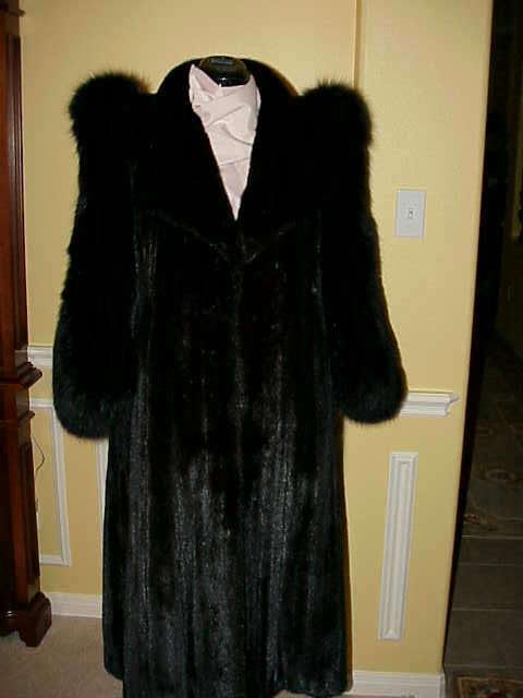 Natural Ranch Mink dyed black full length coat