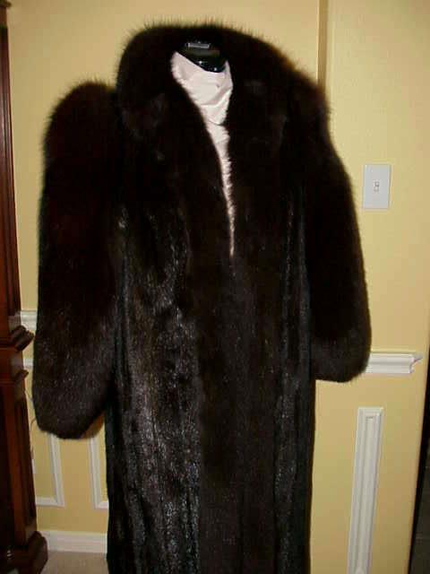 Natural Russian Sable full length coat. This beautiful coat original purchase price $80,000. 