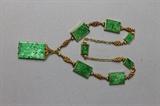 Antique Chinese jadeite and 14k gold necklace