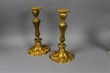 Antique European Dore Bronze Regency Period Candlesticks