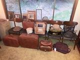 suitcases, chairs, hats