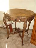 Antique carved and with inlaid wood Table.