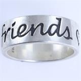 Estate James Avery sterling silver "Friends Forever" ring: size 8 1/4, 8.3 gms