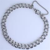 Estate James Avery sterling silver double curb charm bracelet: 7", 9.8 gms