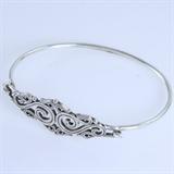 Estate James Avery sterling silver swirl hinged bangle bracelet: 2 1/4", 8.6 gms