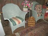 Pair of antique wicker chairs