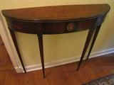 Mid-Century modern demilune hall table