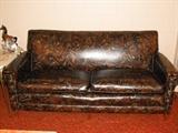 Fabulous sofa with marbled naugahide in mint condition