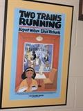 Two Trains Running (written by August Wilson, performed at Walter Kerr Theater, NY) poster signed by Roscoe Lee Brown and Laurence Fishburne