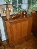 Pine One Door Cabinet, 19th C. 3 interior shelves