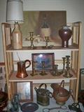 Variety of Americana, Bottle Lamp, Still Life, Brass Copper, etc.
