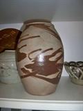 1930's era hand thrown vase attributed to Auman Pottery with glaze by C.B. Masten