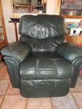 Green Leather Rocker and Recliner