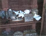 silver dresser set with Repoussee design - approx 18 pcs