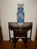 Chinese porcelain urn and demi-lune table with an Asian flair