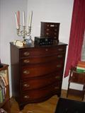 mahogany serpentine front dresser
