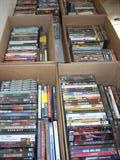 boxes and shelves and cases filled with DVDs