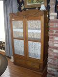 oak glass front kitchen cabinet