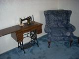 Davis sewing machine and wing chair