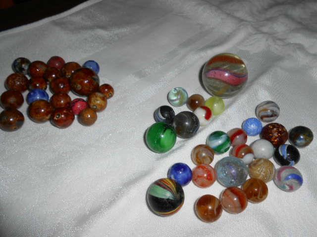 vintage collectible Marbles, clay and glass