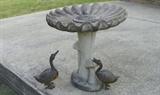 Cute bird bath with ducks