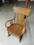 Oak pressed back child's rocker